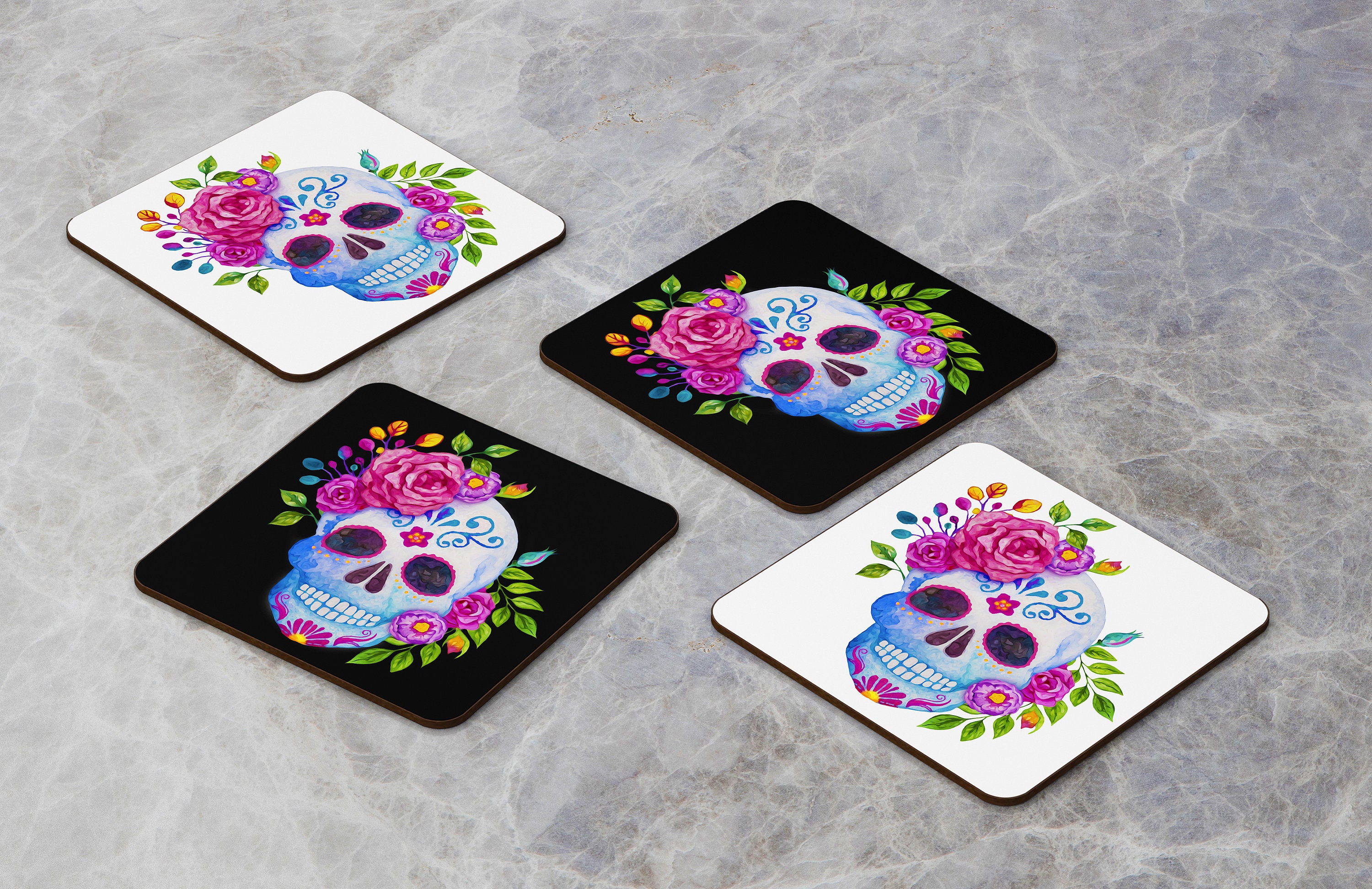 Set di 4 sottobicchieri in gres con motivo multicolore Norwich