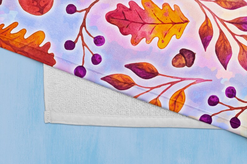 Fall Decor Kitchen Towel Fall Leaves Dish Towel Tea Towel Etsy