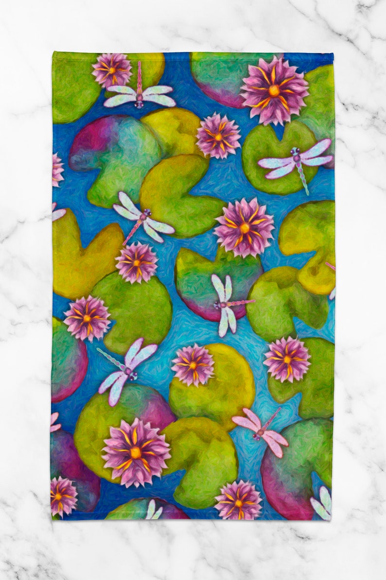 Dragonfly Print Kitchen Towel Dish Towel Tea Towel Etsy