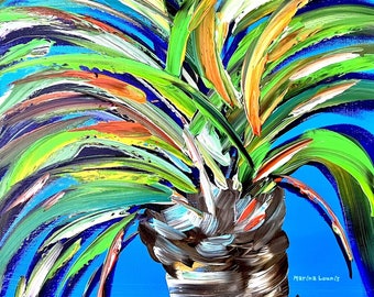 Colorful Wall Art Palm Tree Tropical Art California Wall Decor Modern Palm Tree Art Beach House Coastal Tropical Abstract Palm Tree Print