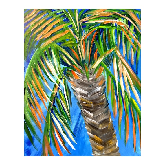 Palm Tree Wall Art Tropical Original Painting Florida Art Modern