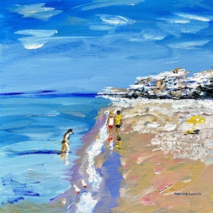 Florida Beach Painting Large Wall Art Custom Family Portrait Beach Original Paintings or Prints Canvas Florida Wall Art Landscape Painting