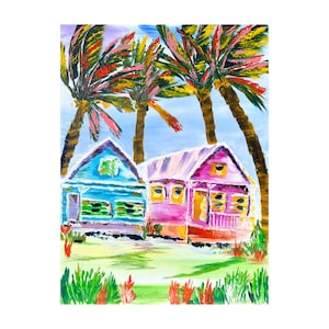 Key West Painting Florida Old Town Art Duval Street Tropical Art Hemingway House, Local Art Original Paintings or Prints Canvas Gift for Her