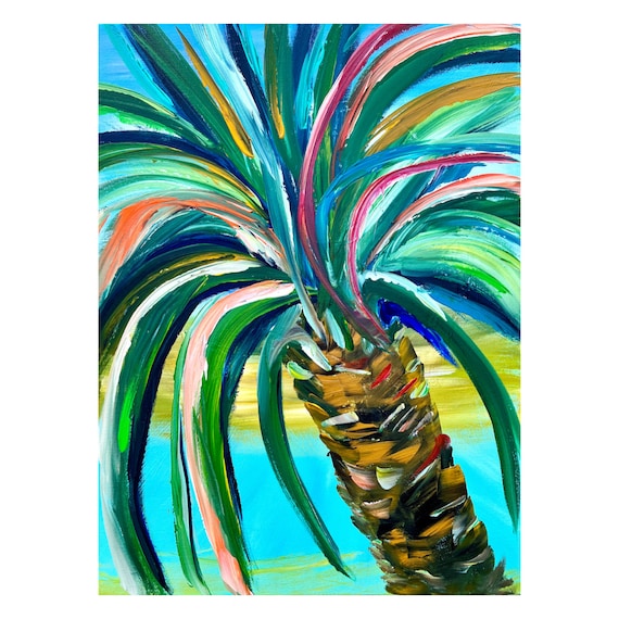 Abstract Palm Tree Print: Coastal Florida Art, Tropical Wall Decor