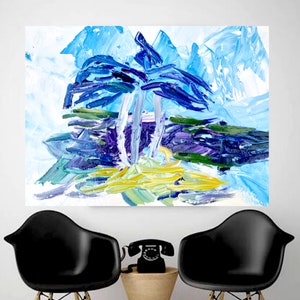 Florida Abstract Painting Palm Tree Wall Art Coastal Decor Florida Landscape Original Paintings and Large Tropical Abstract Palm Tree Prints