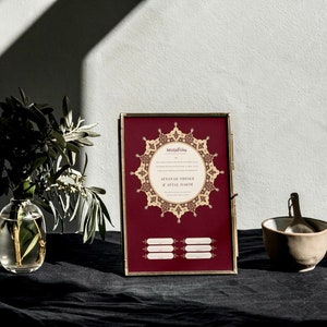 Granat Nikahnama | Islamisches Heiratszertifikat |  Nikkah Vertrag | Personalisierte | Digitaler Download