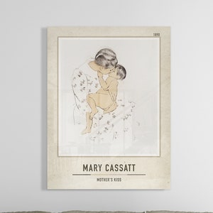 Mary Cassatt Acrylic Glass Print | Mother&#39;s Kiss  | Mary Cassatt Acrylic Poster | Mary Cassatt Acrylic Glass Decor