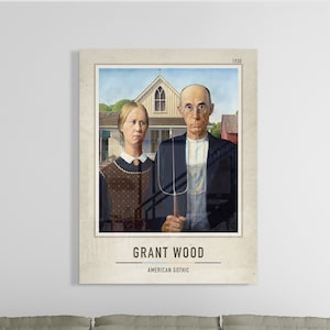 Grant Wood - Acrylic Glass Print | American Gothic | Grant Wood Acrylic Poster | Edouard Manet Acrylic Glass Decor