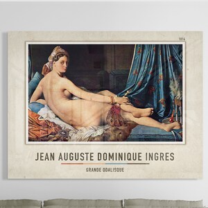 Jean Auguste Dominique Ingres Acrylic Glass Print | Grande Odalisque  | Jean Auguste Dominique Ingres Acrylic Poster | Acrylic Glass Decor