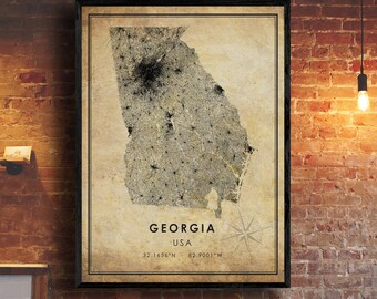 Georgia Map Etsy