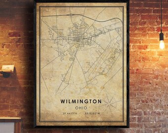 OH Map Ohio Poster Print Wilmington