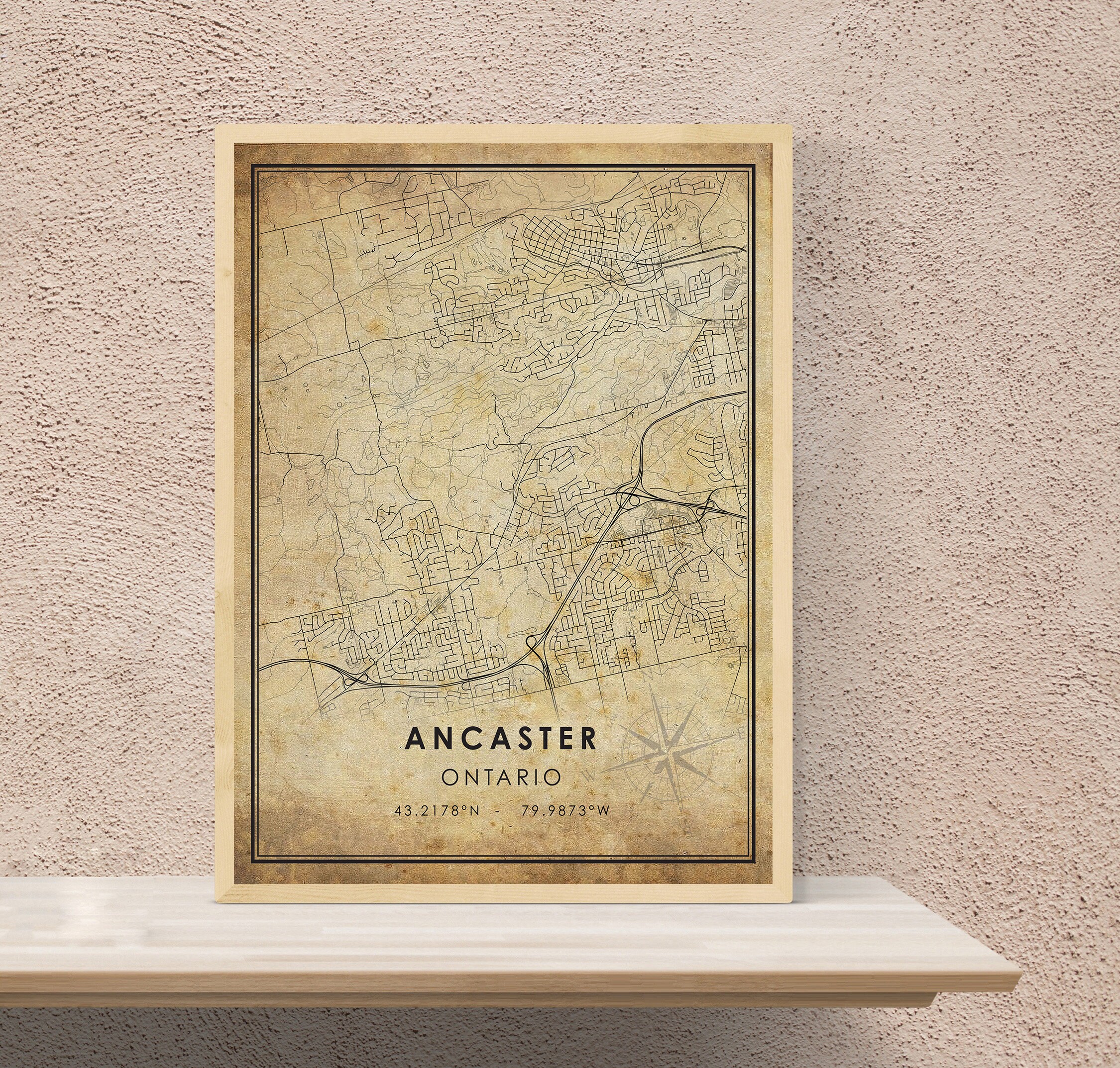 Ancaster Vintage Map Print Ancaster Map Ancaster Ontario Etsy