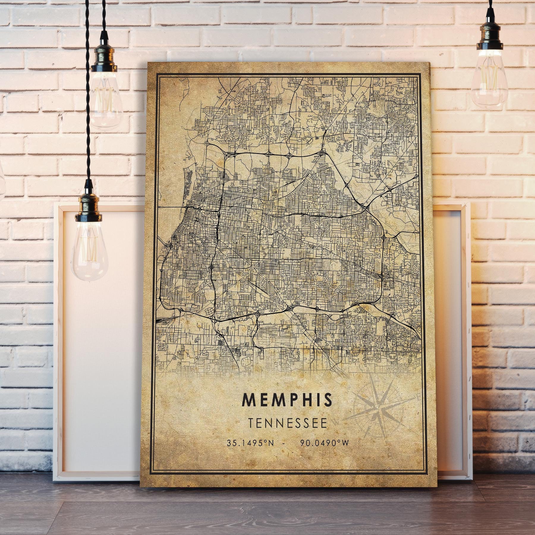 Memphis Vintage Map Print Memphis Map Tennessee Map Art - Etsy