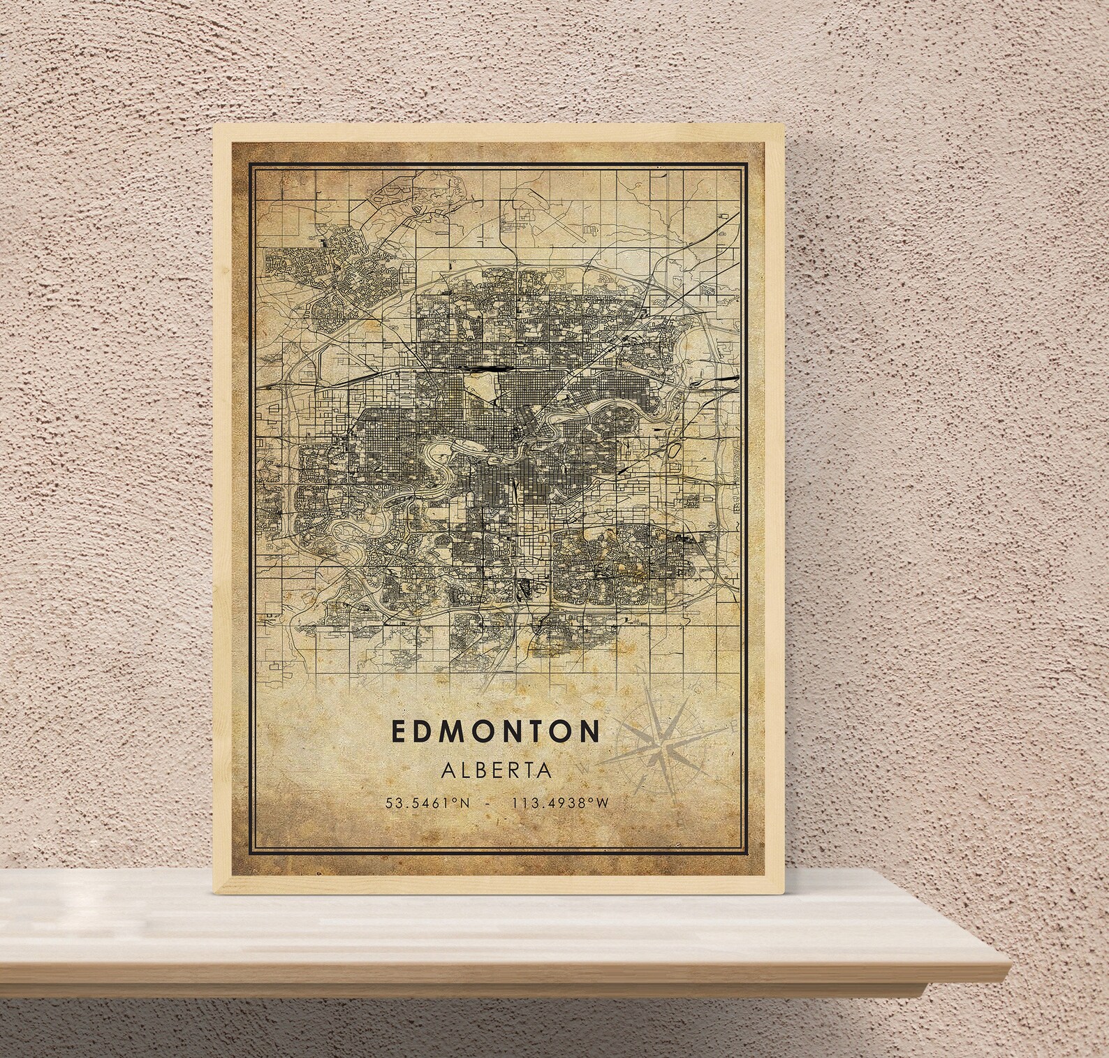 Edmonton Vintage Map Print Edmonton Map Alberta Map Art Etsy Canada