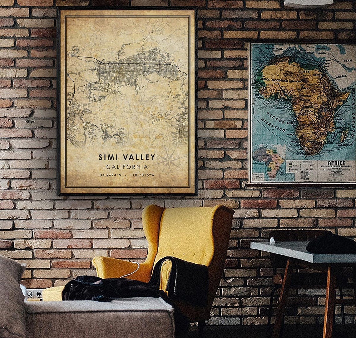 Simi Maps Simi Valley Map Print | Simi Valley Map | California Map Art | Simi ...