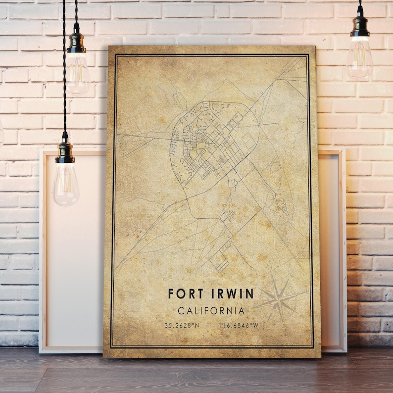 Fort Irwin Map Print Fort Irwin Map California Map Art Fort Irwin City