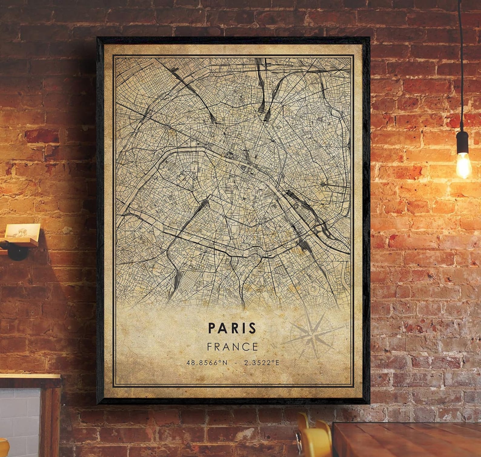 Paris Vintage Map Print | Paris Map | France Map Art | Paris City Road ...