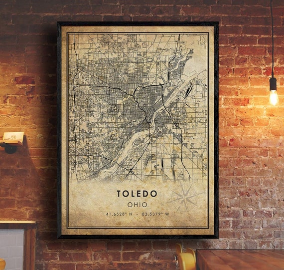 Toledo Map Print Toledo Map Ohio Map Art Toledo City | Etsy