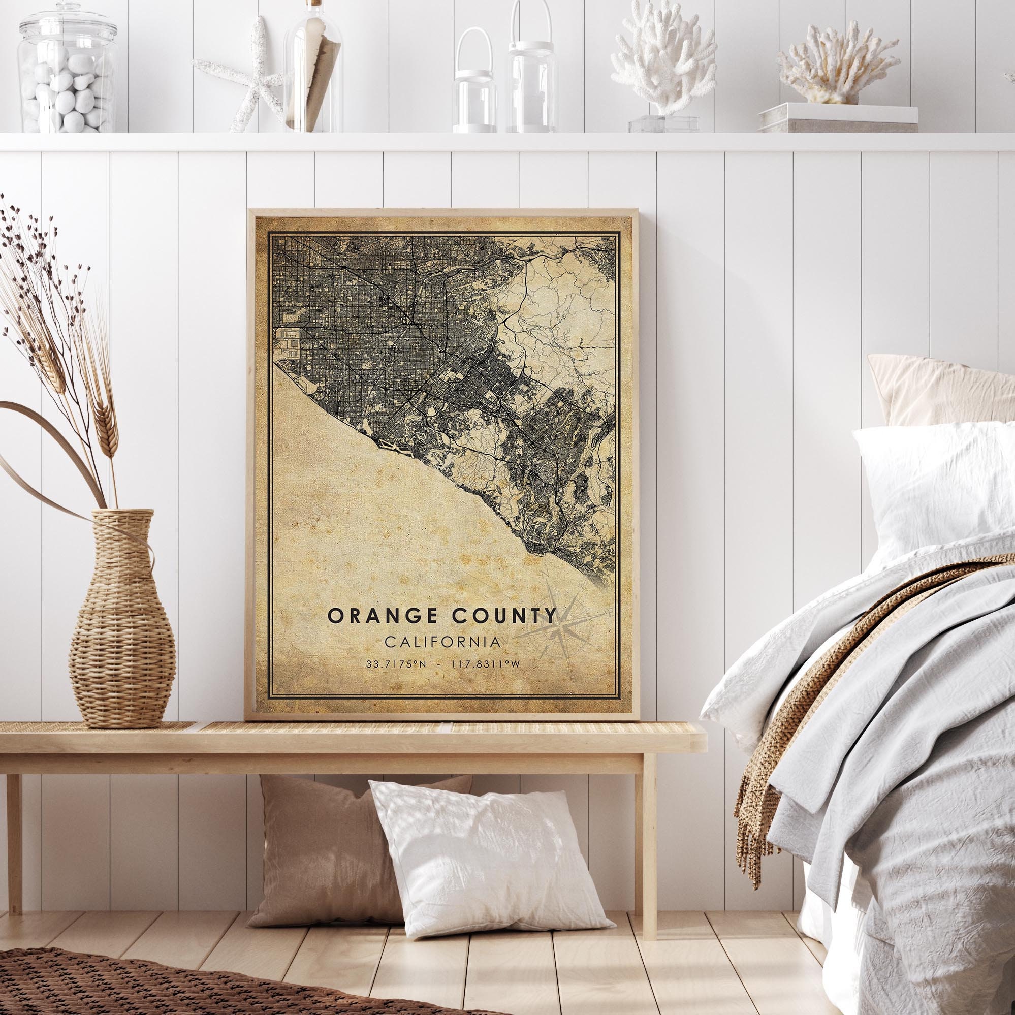 Orange County Map Print | Orange County Map | California Map Art ...