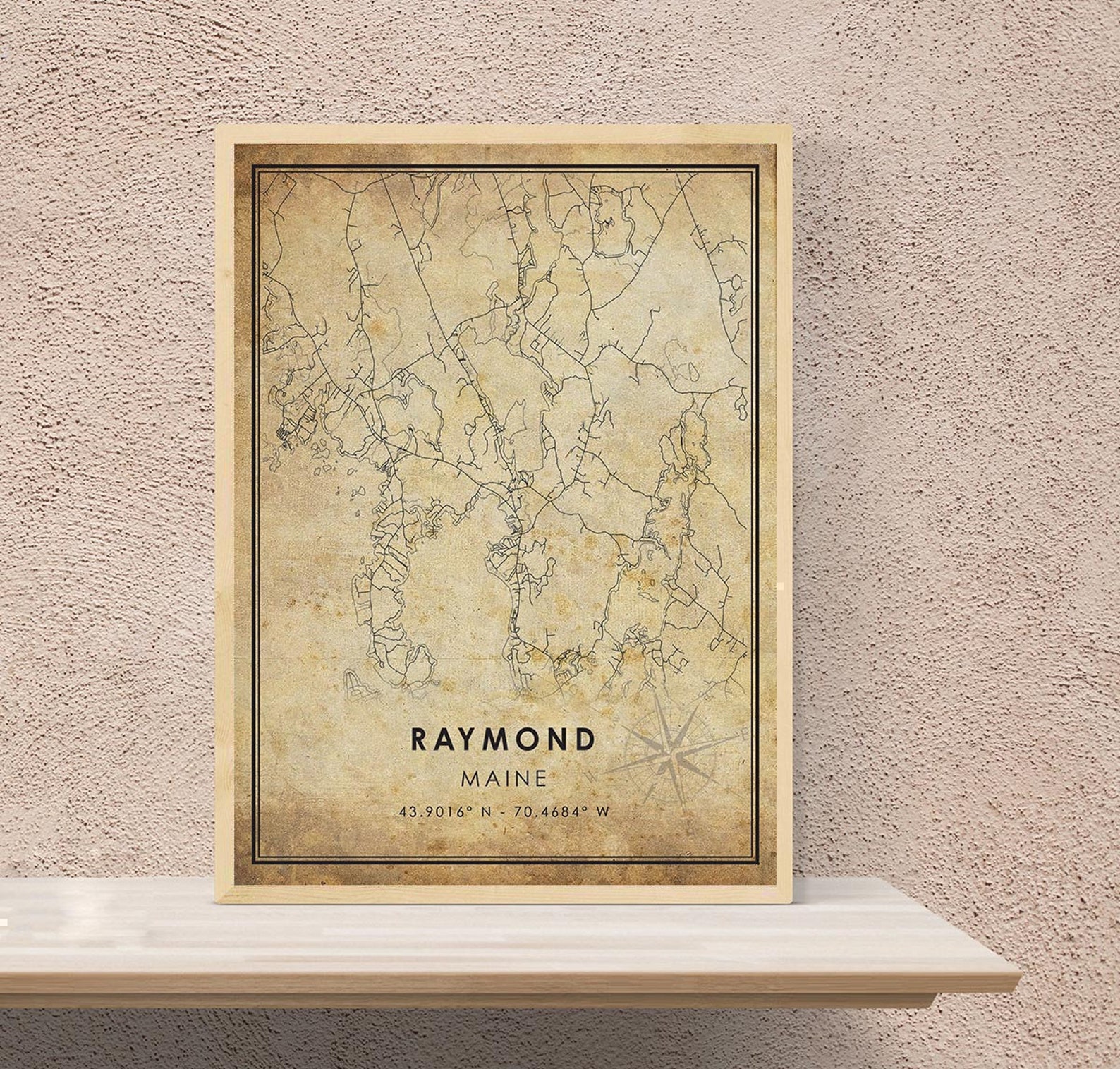 Raymond Map Print Raymond Map Maine Map Art Raymond City Etsy