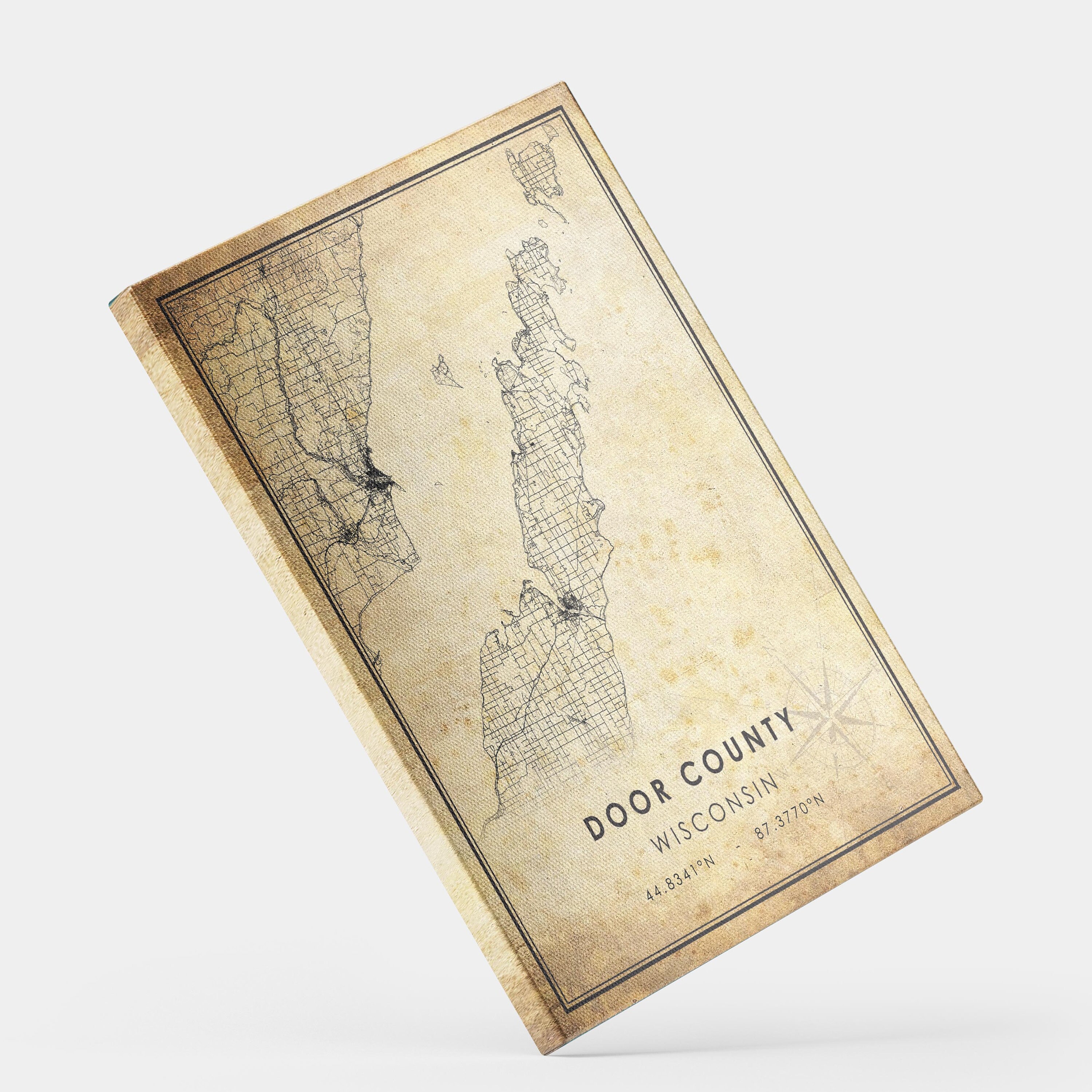 Door County Map Print Door County Map Wisconsin Map Art Etsy