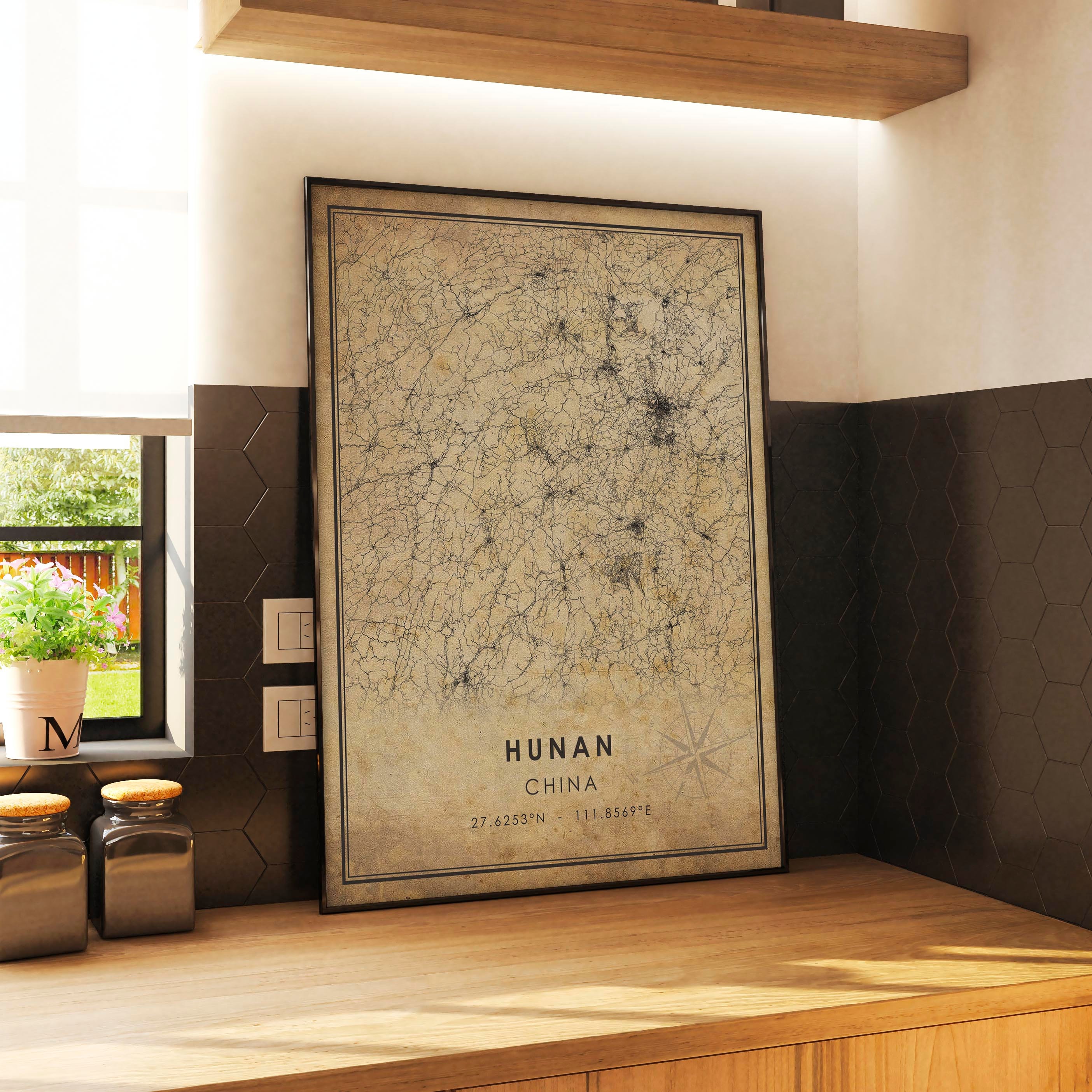 Hunas Map Hunan Map Print | Hunan Map | China Map Art | Hunan City Road Map ...
