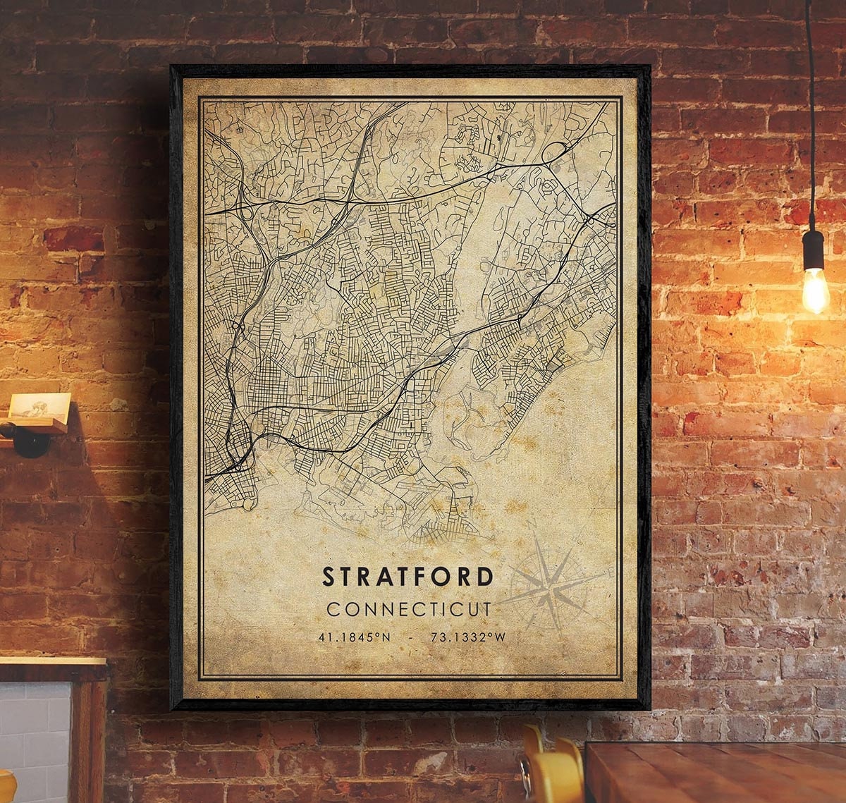Stratford Map Print Stratford Map Connecticut Map Art Etsy