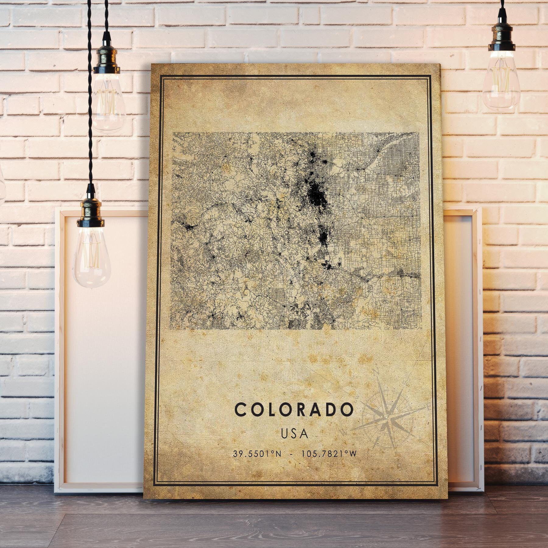 Colorado Map Print Colorado Map USA Map Art Colorado - Etsy
