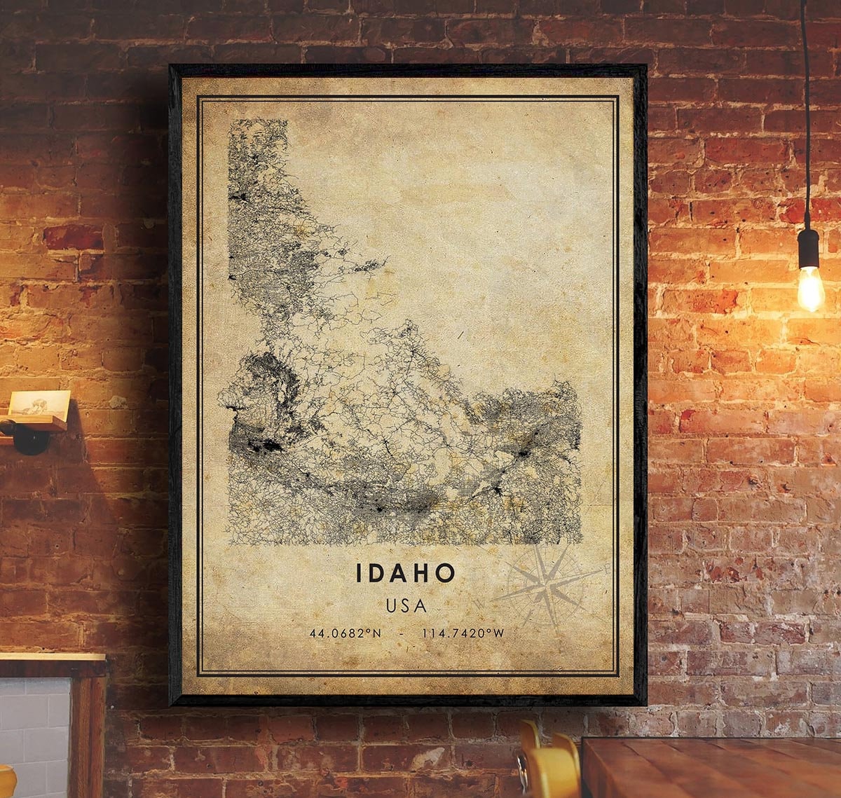 Idaho Map Print | Idaho Map | USA Map Art | Idaho City Road Map Poster ...