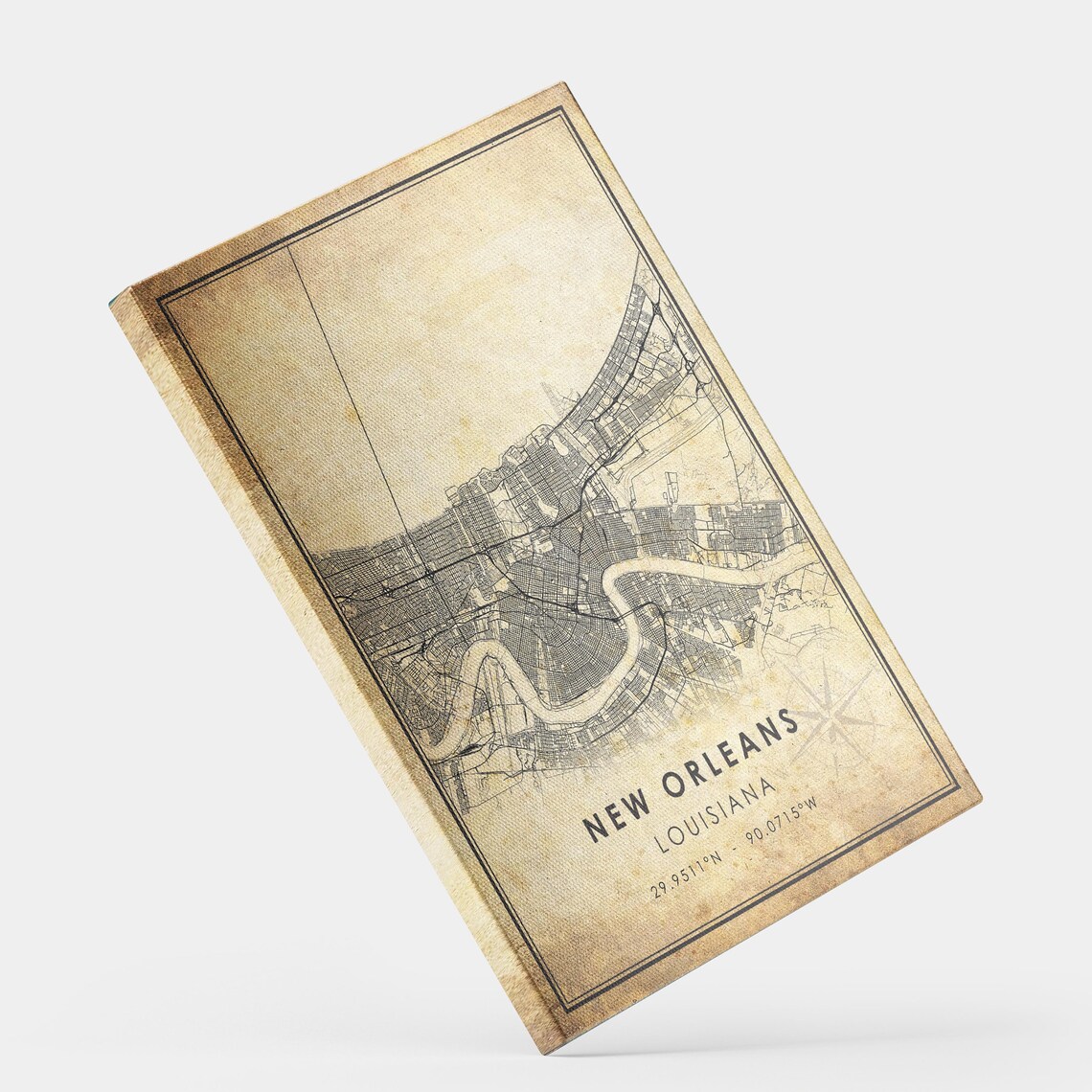 New Orleans Vintage Map Print New Orleans Map Louisiana - Etsy