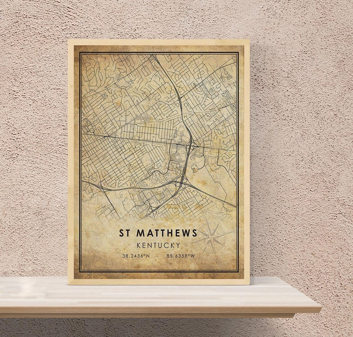 St Matthews Map Print St Matthews Map Kentucky Map Art Etsy Canada
