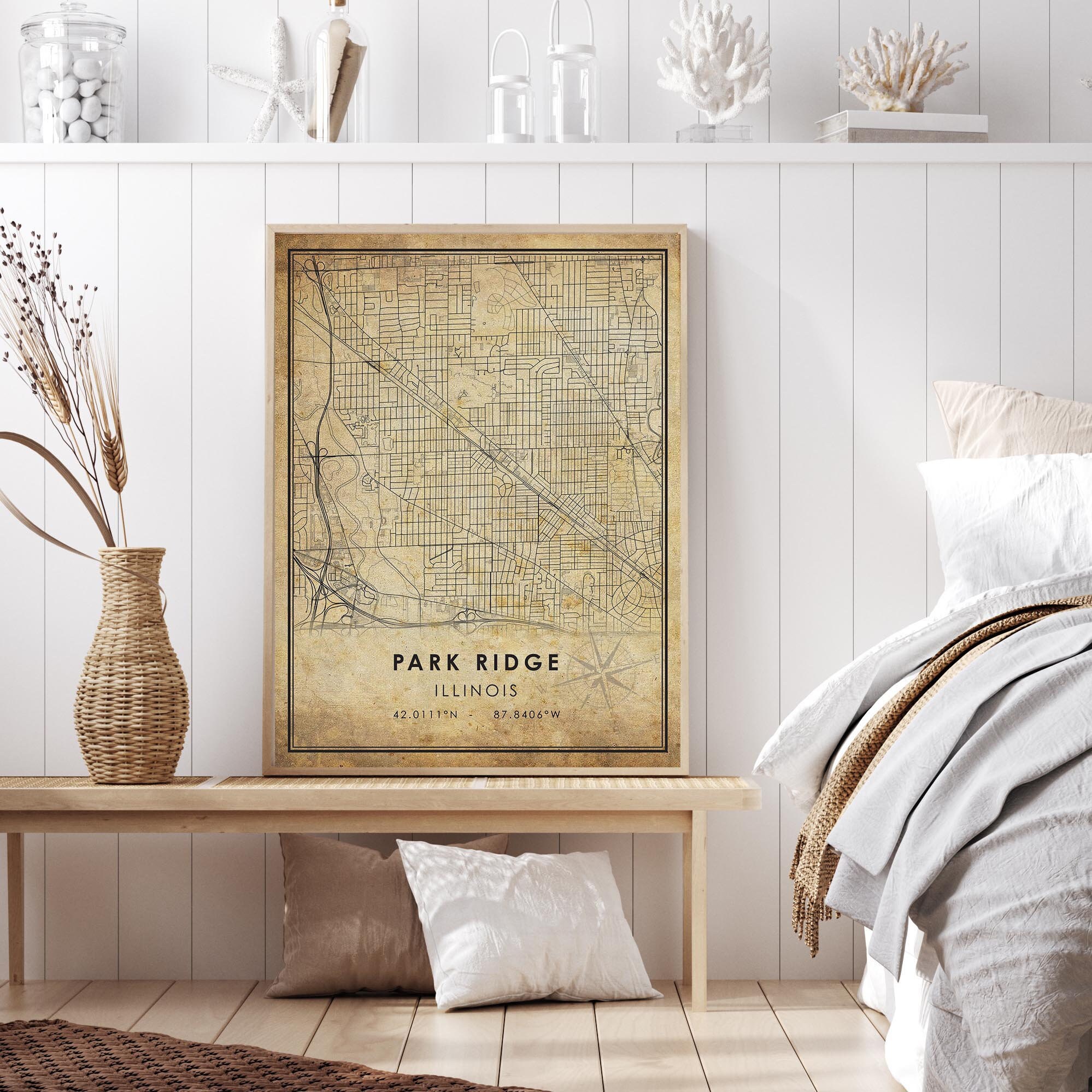 Park Ridge Park Ridge Vintage Map Print | Park Ridge Illinois Map Art | Park Ridge ...