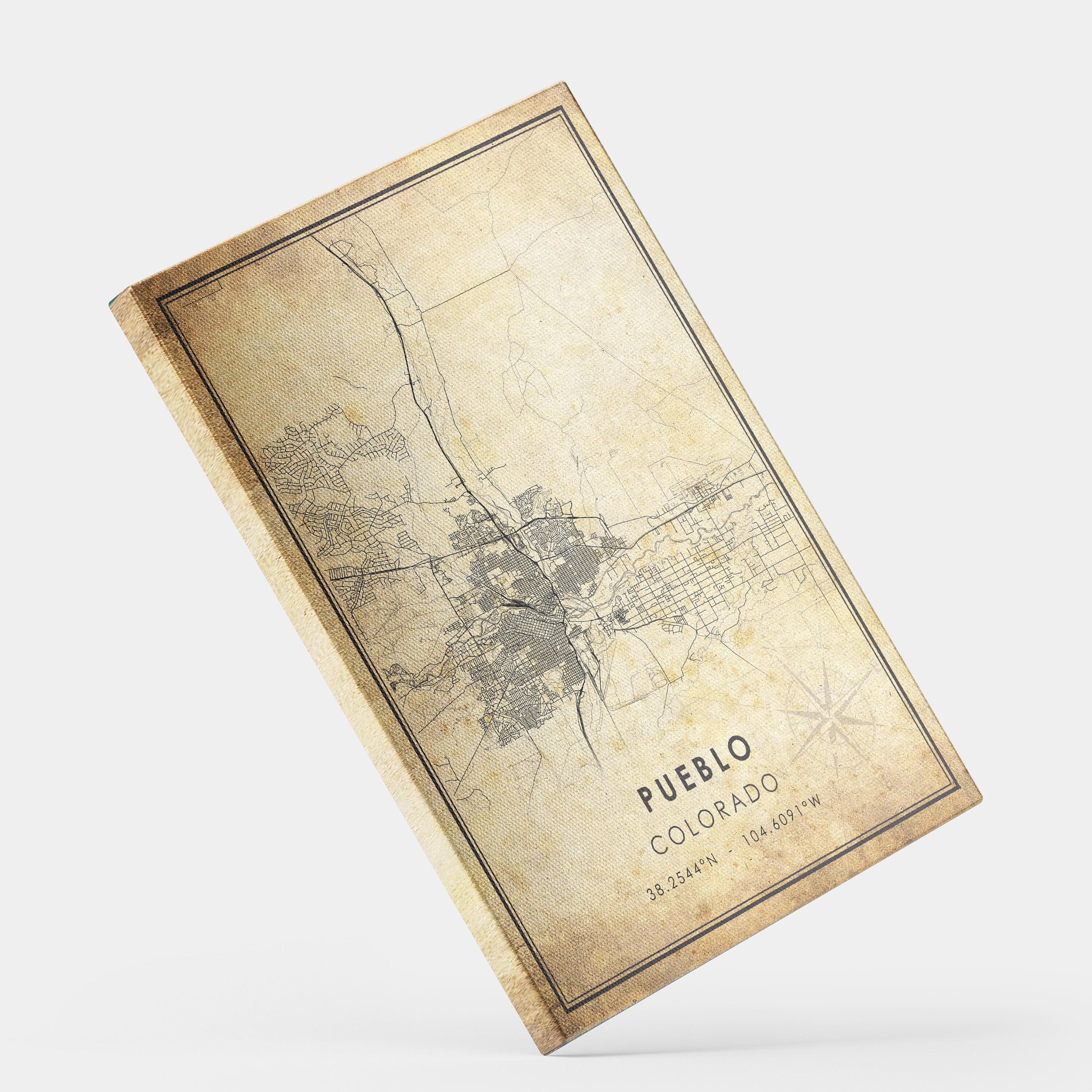 Pueblo Vintage Map Print Pueblo Map Colorado Map Art Etsy