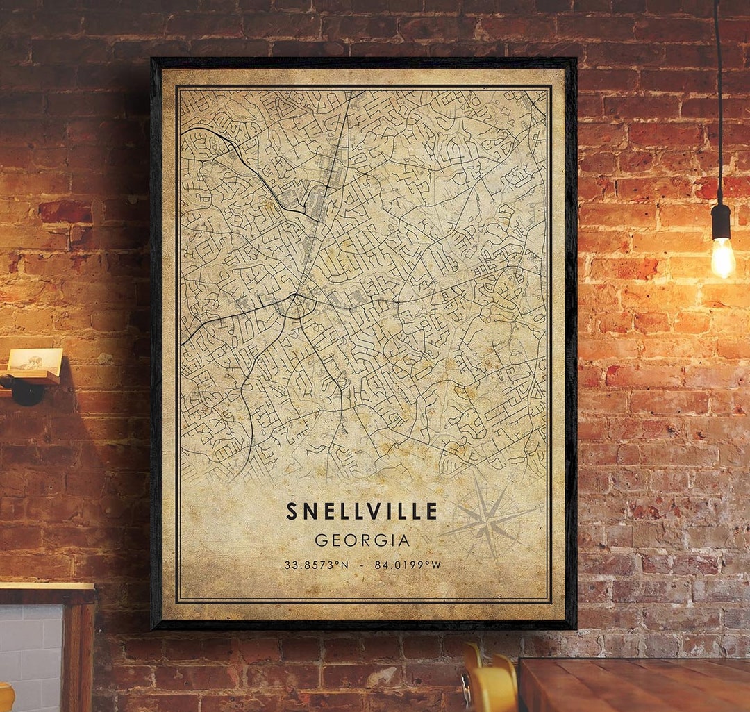 Snellville Map Print Snellville Map Map Art Snellville City