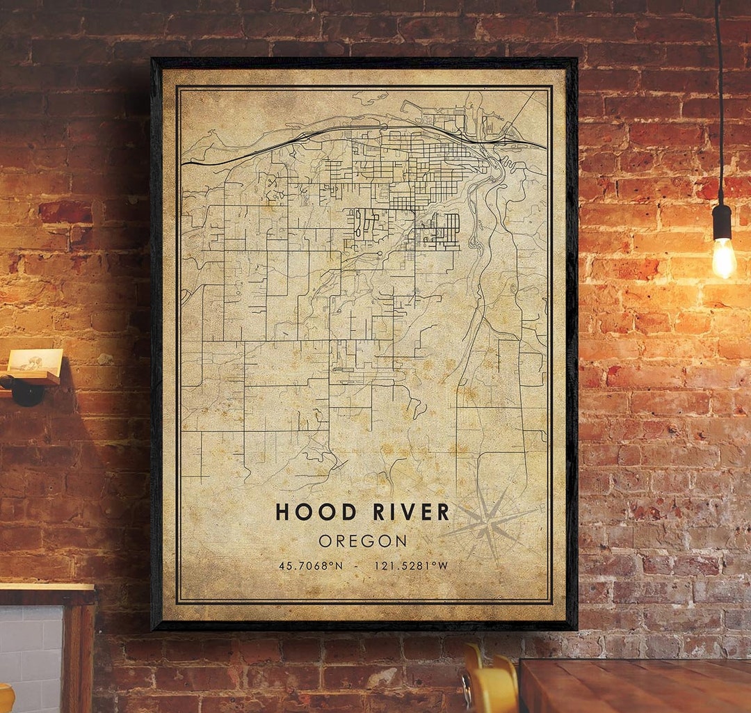 Hood River Map Print | Hood River Map | Oregon Map Art | Hood River