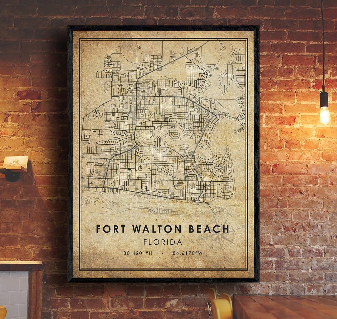 Fort Walton Beach Map Print Fort - Il 1080xN.4070454998 F7m7