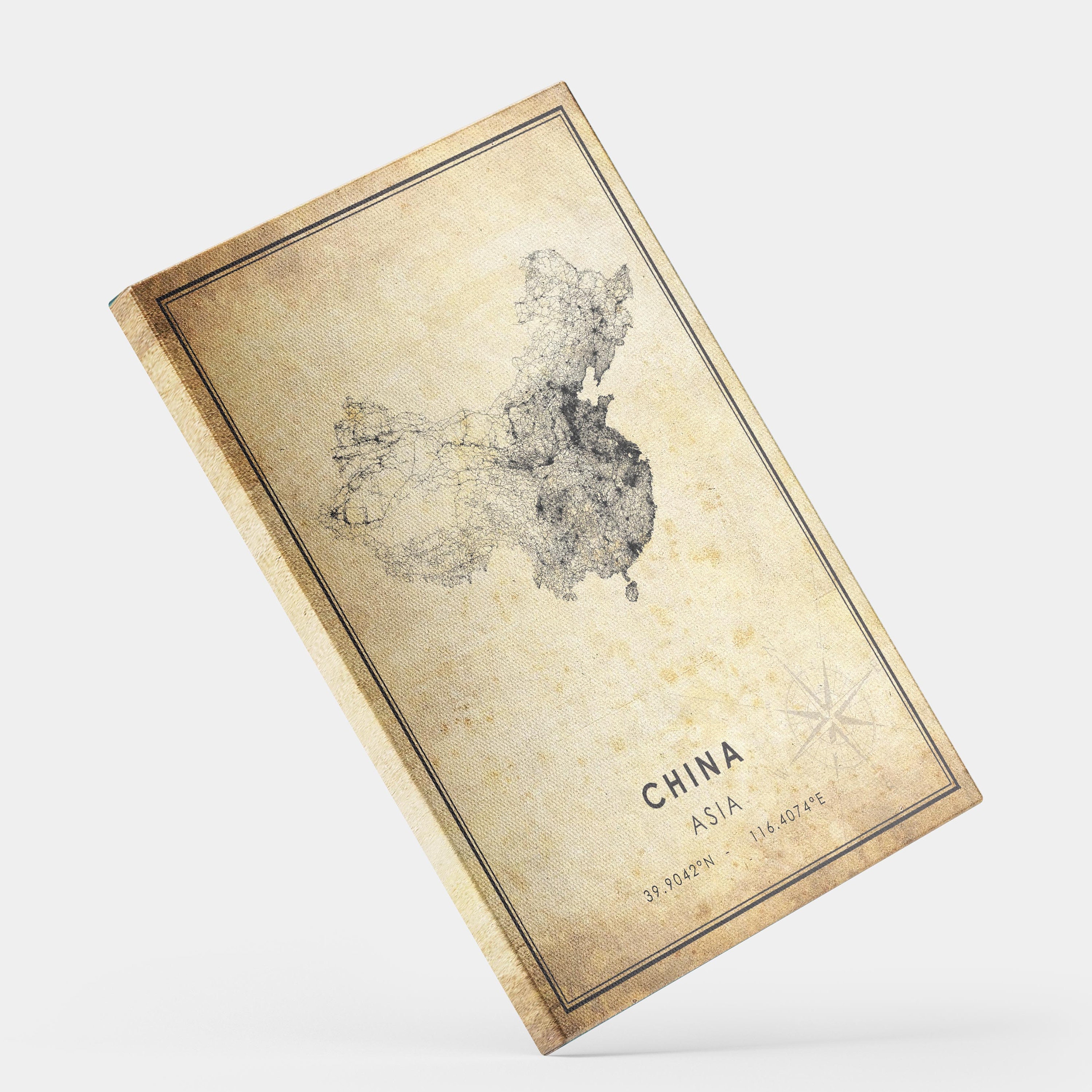 China Vintage Map Print | China Map | China Map Art | China Road Map ...