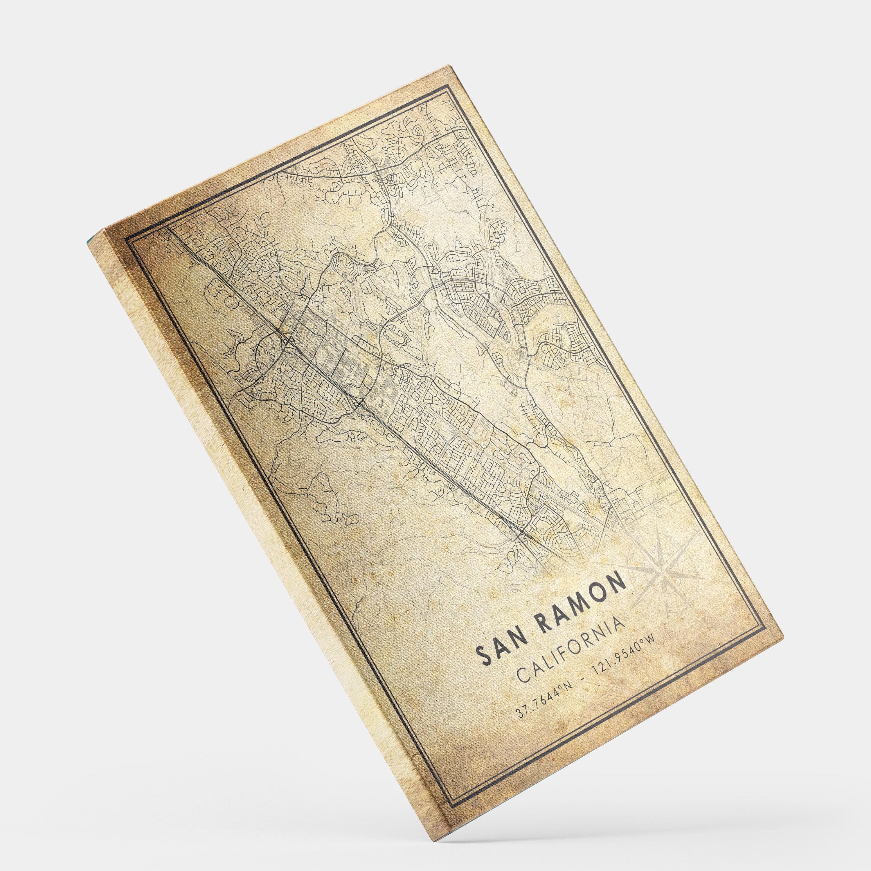 San Ramon Outline Map San Ramon Map Print | San Ramon Map | California Map Art | San Ramon ...