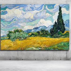 Wheat Field with Cypresses (1889) - Vincent Van Gogh | Vincent Van Gogh Canvas Print | Vincent Van Gogh Poster | Van Gogh Canvas Decor