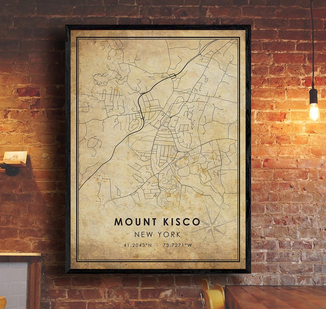 Mount Kisco Map Print Mount Kisco Map New York Map Art Mount Kisco City