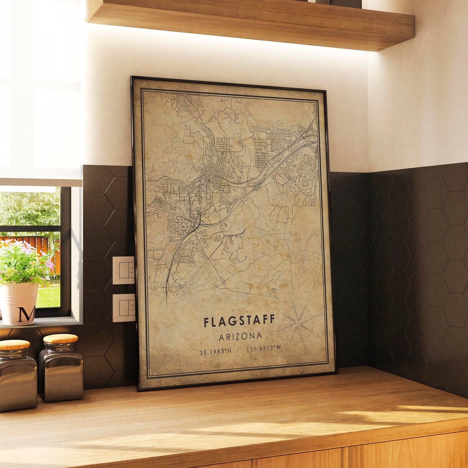 Flagstaff Vintage Map Print Flagstaff Map Arizona Map Art Etsy
