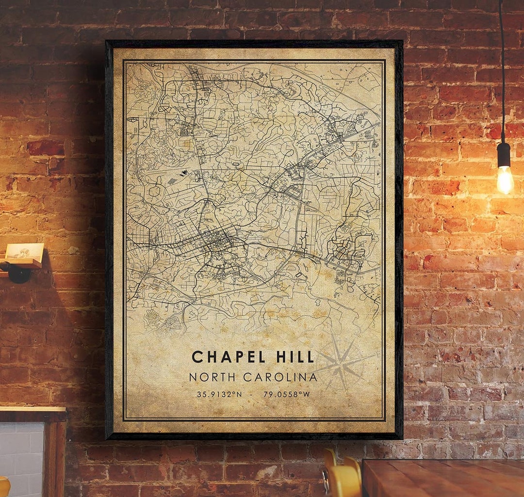 Chapel Hill Vintage Map Print | Chapel Hill Map | North Carolina Map ...