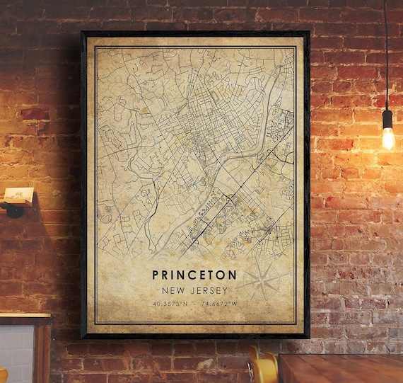 Princeton Map Print Princeton Map New Jersey Map Art - Etsy