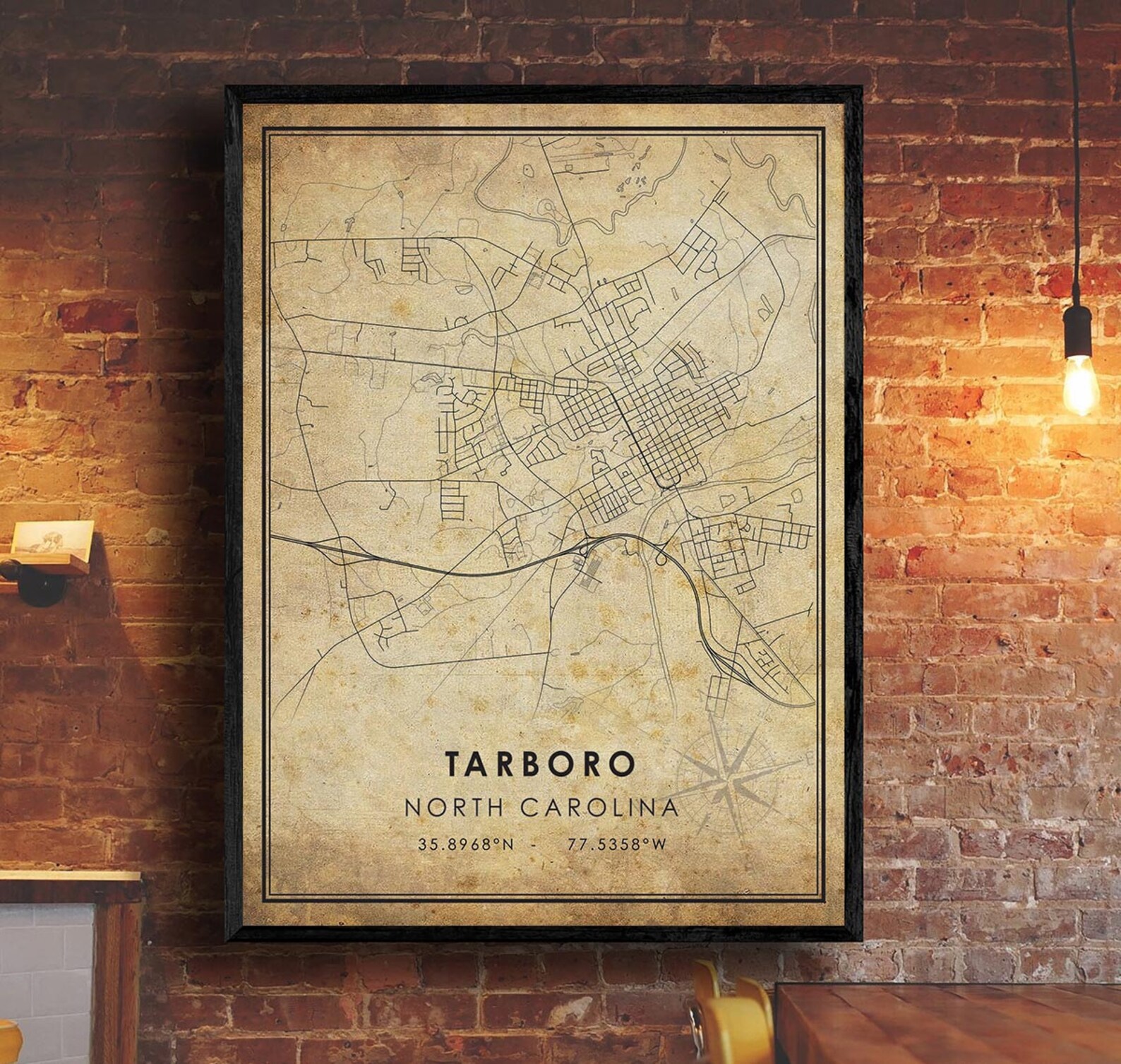 Tarboro Map Print / Tarboro Map / North Carolina Map Art / Etsy España