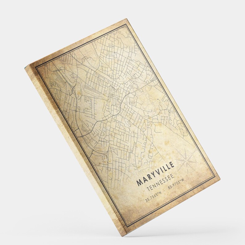 Maryville Vintage Map Print Tennessee Map Maryville Map - Etsy