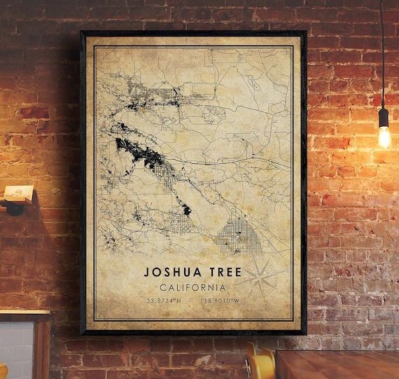 Joshua Tree National Park Vintage Map Print Joshua Tree - Etsy