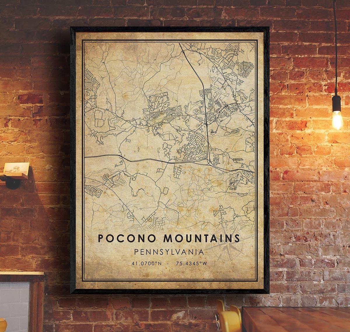 Pocono Mountains Map Print Pocono Mountains Map - Etsy Hong Kong