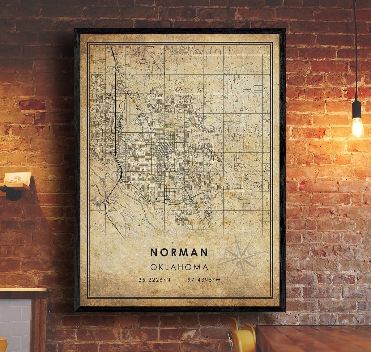 Norman Map Print Norman Map Oklahoma Map Art Norman City - Etsy