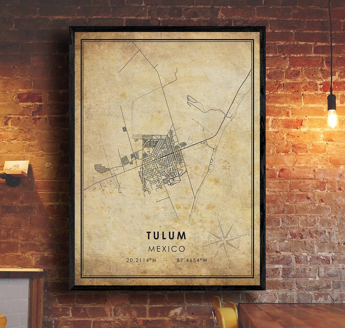 Tulum Map Print / Mapa tulum / Arte mapa de México / Cartel de | Etsy