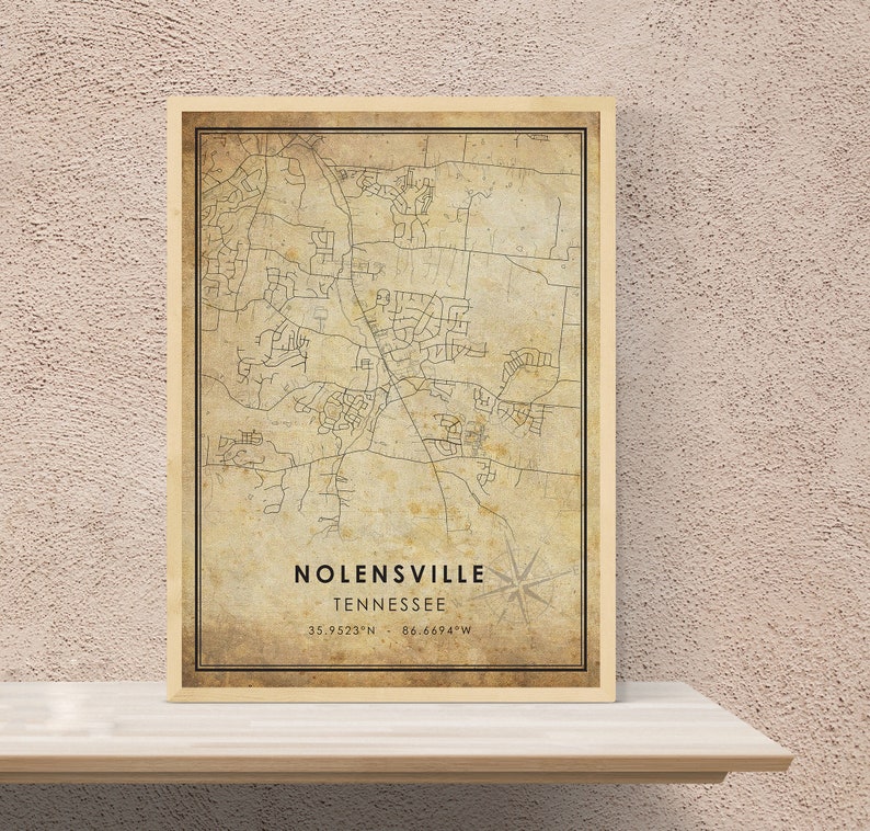 Nolensville Vintage Map Print Nolensville Map Tennessee Etsy
